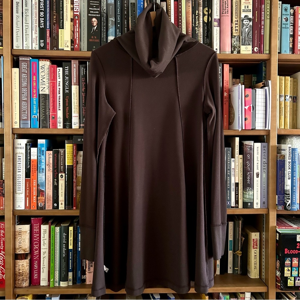 CABi #596 Brown Fireside Cowl Knit Swing Tunic Dress, size M - Picture 6 of 7